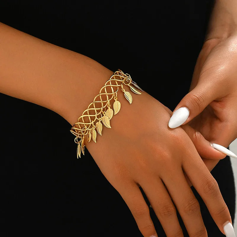 Bracelet Plume Plaqué Or 18 carats