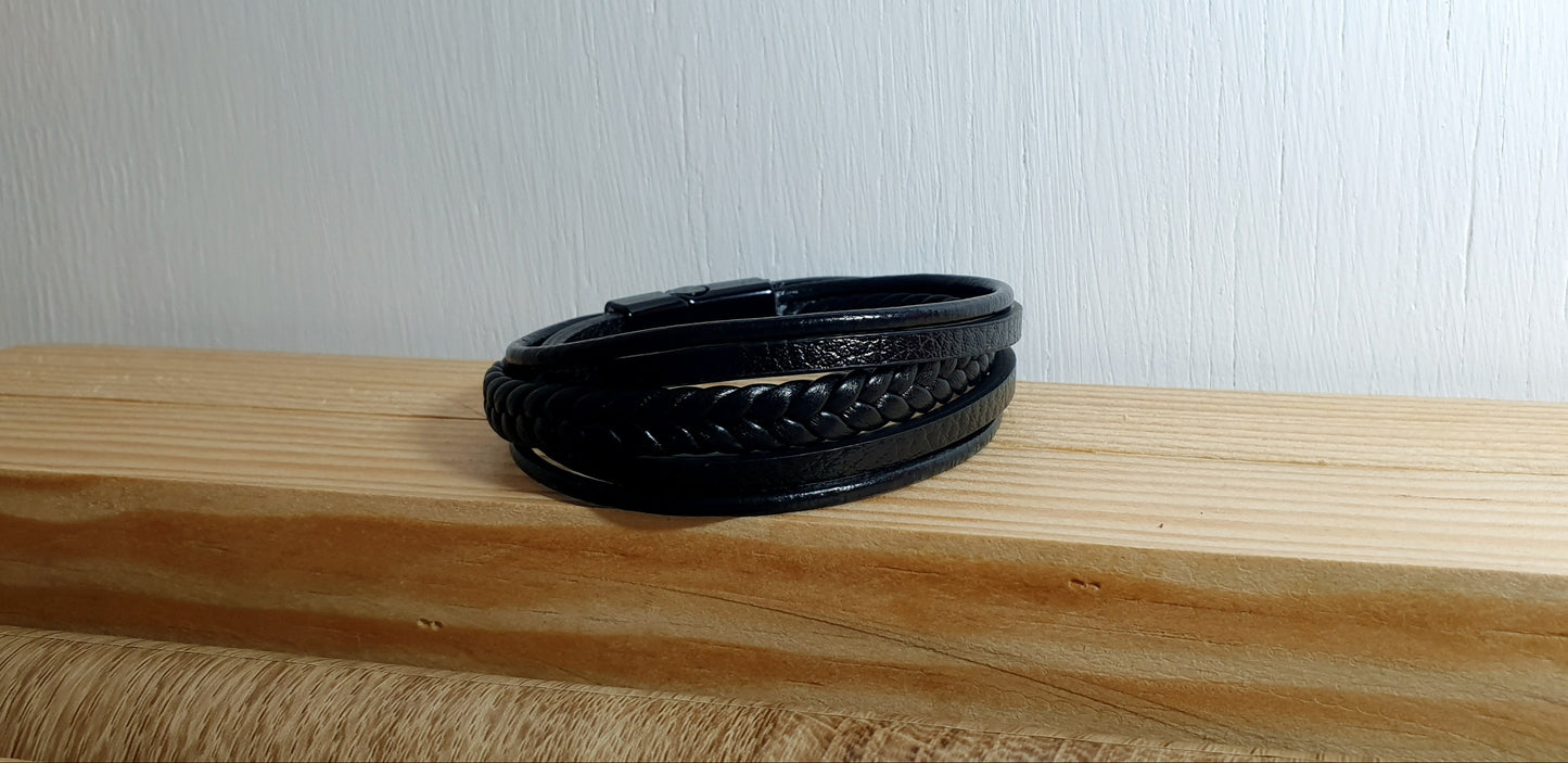 bracelet cuir noir