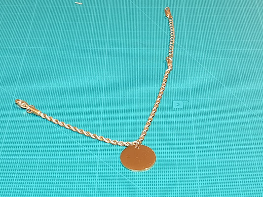 Bracelet tressé personnalisable médaillon rond