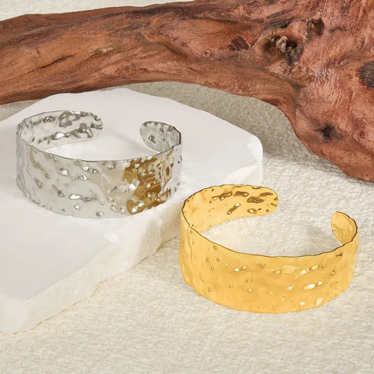Bracelet Jonc Martelé Plaqué Or 18 carats