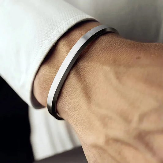Bracelet Jonc Mat Acier Inoxydable Mixte