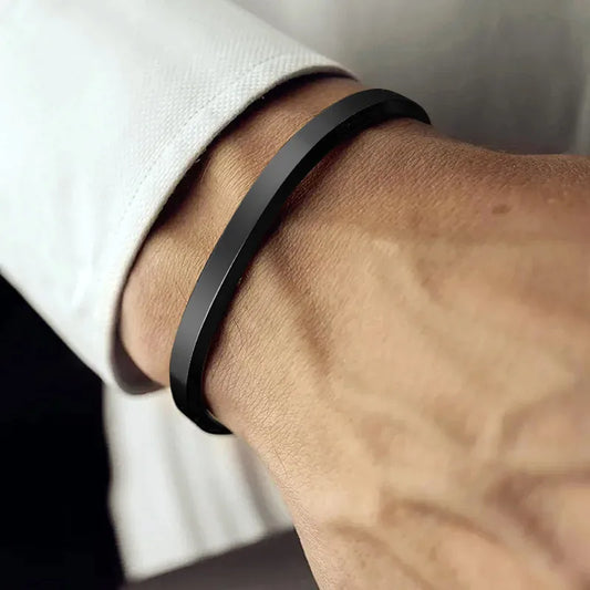 Bracelet Jonc Mat Mixte Noir