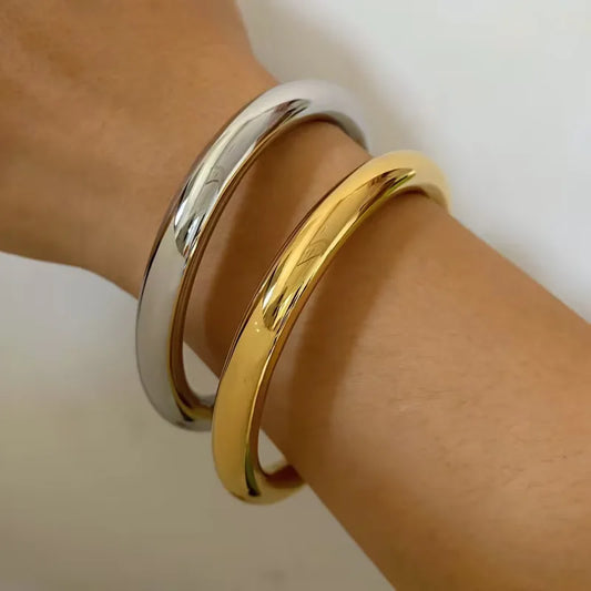 Bracelet Jonc Rond Plaqué Or 16 carats