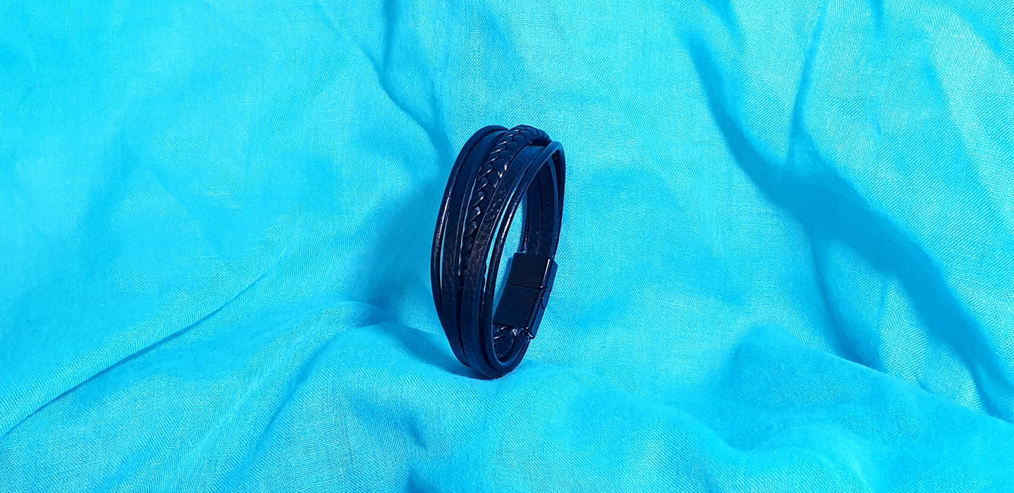bracelet cuit homme noir
