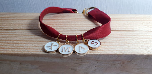 bracelet en soie rouge XMAS Noël